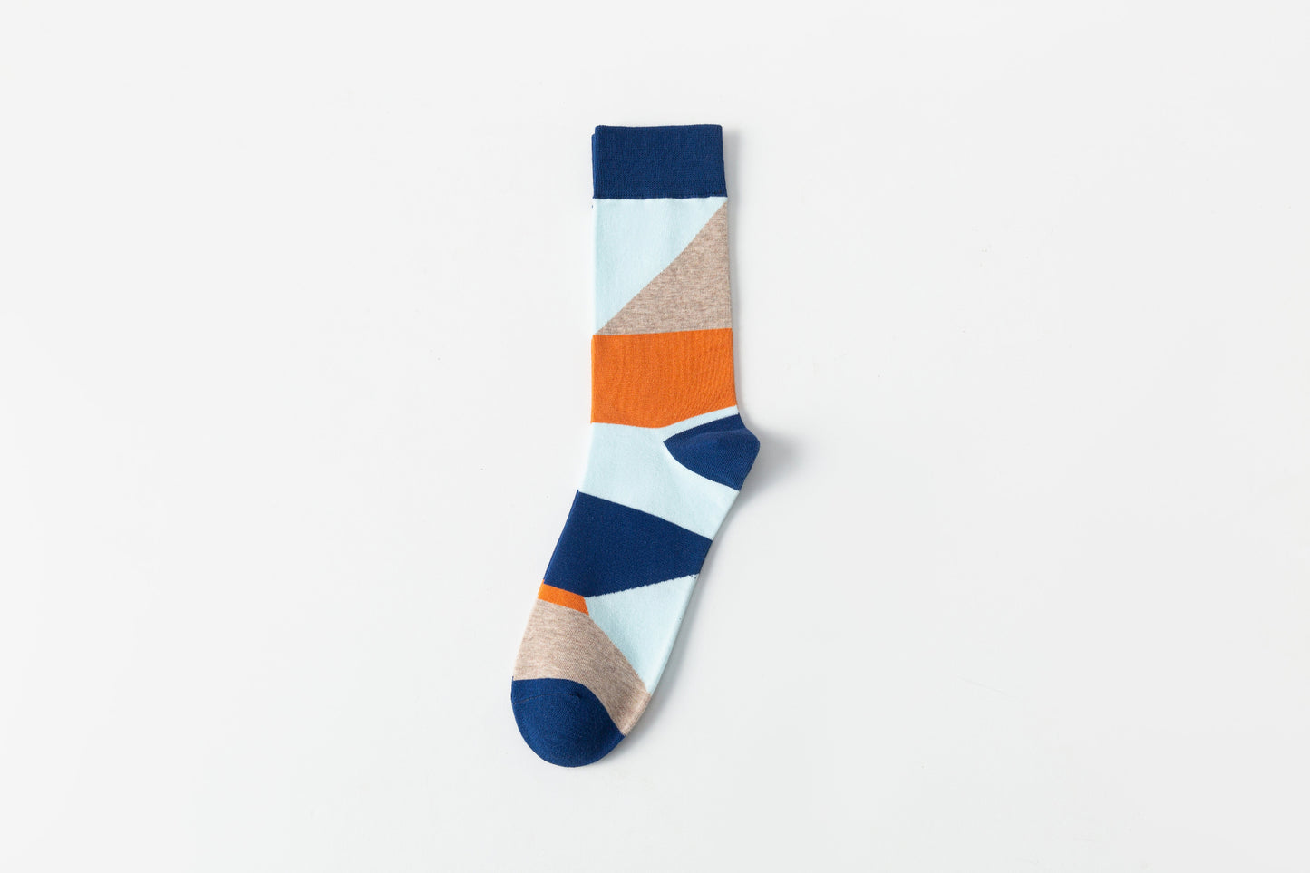 Blue Geometry Pattern Cotton Socks