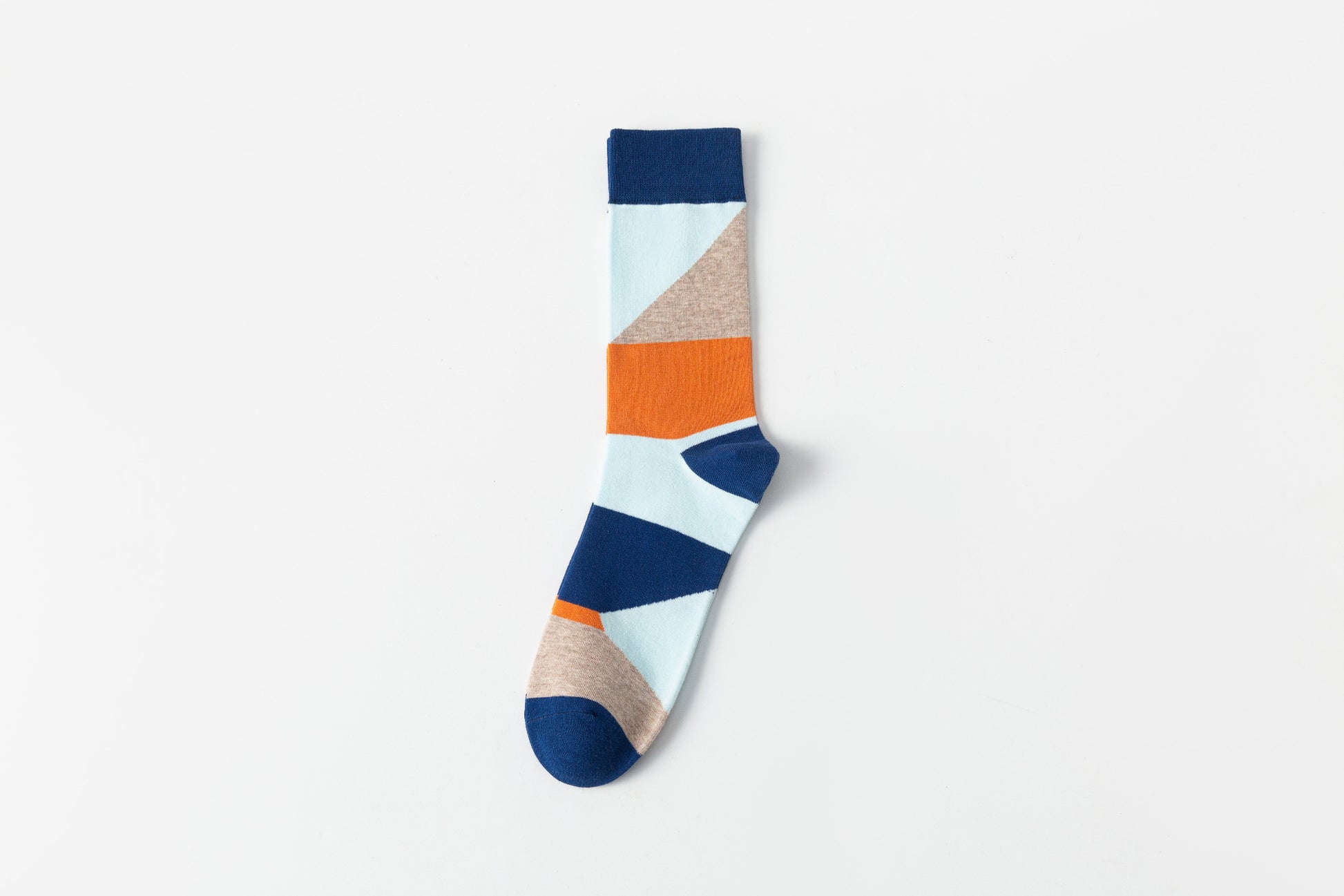Blue Geometry Pattern  Cotton Socks