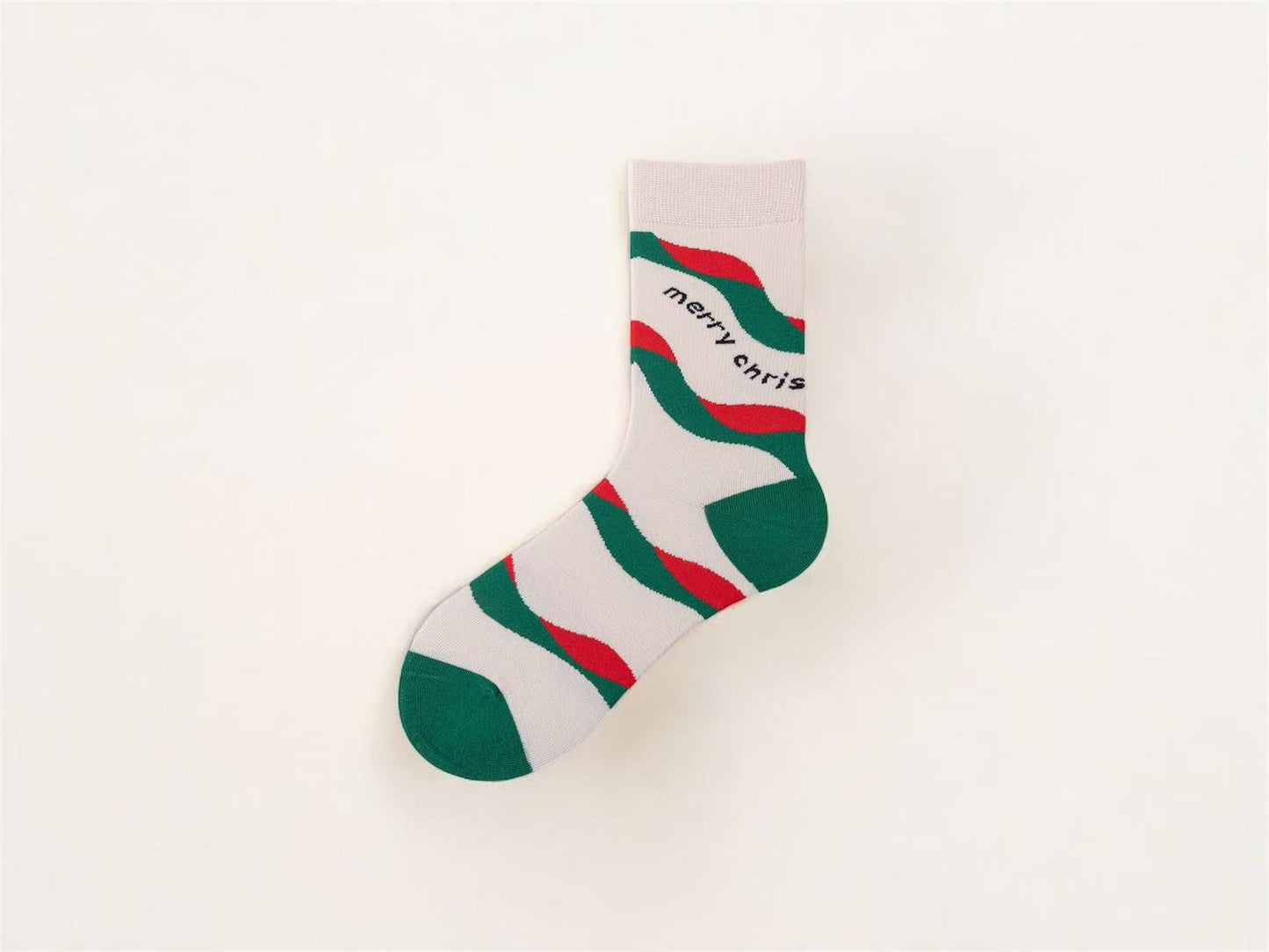 Candy Cane pattern crew socks, stylish and comfortable