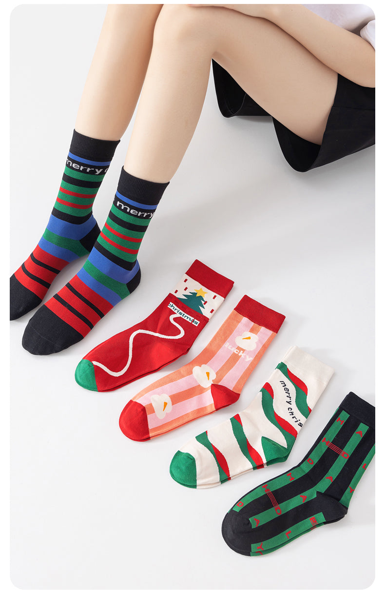 Christmas Theme Crew Socks
