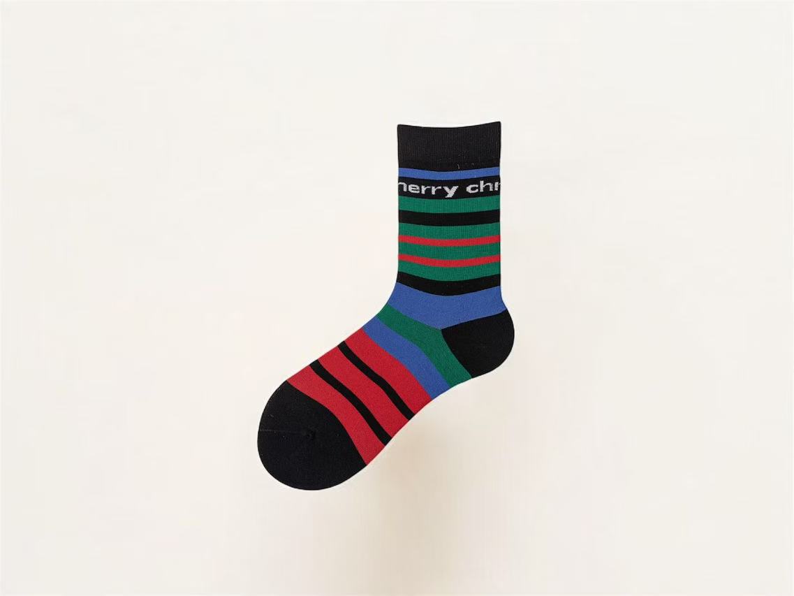 Merry Christmas Pattern Socks