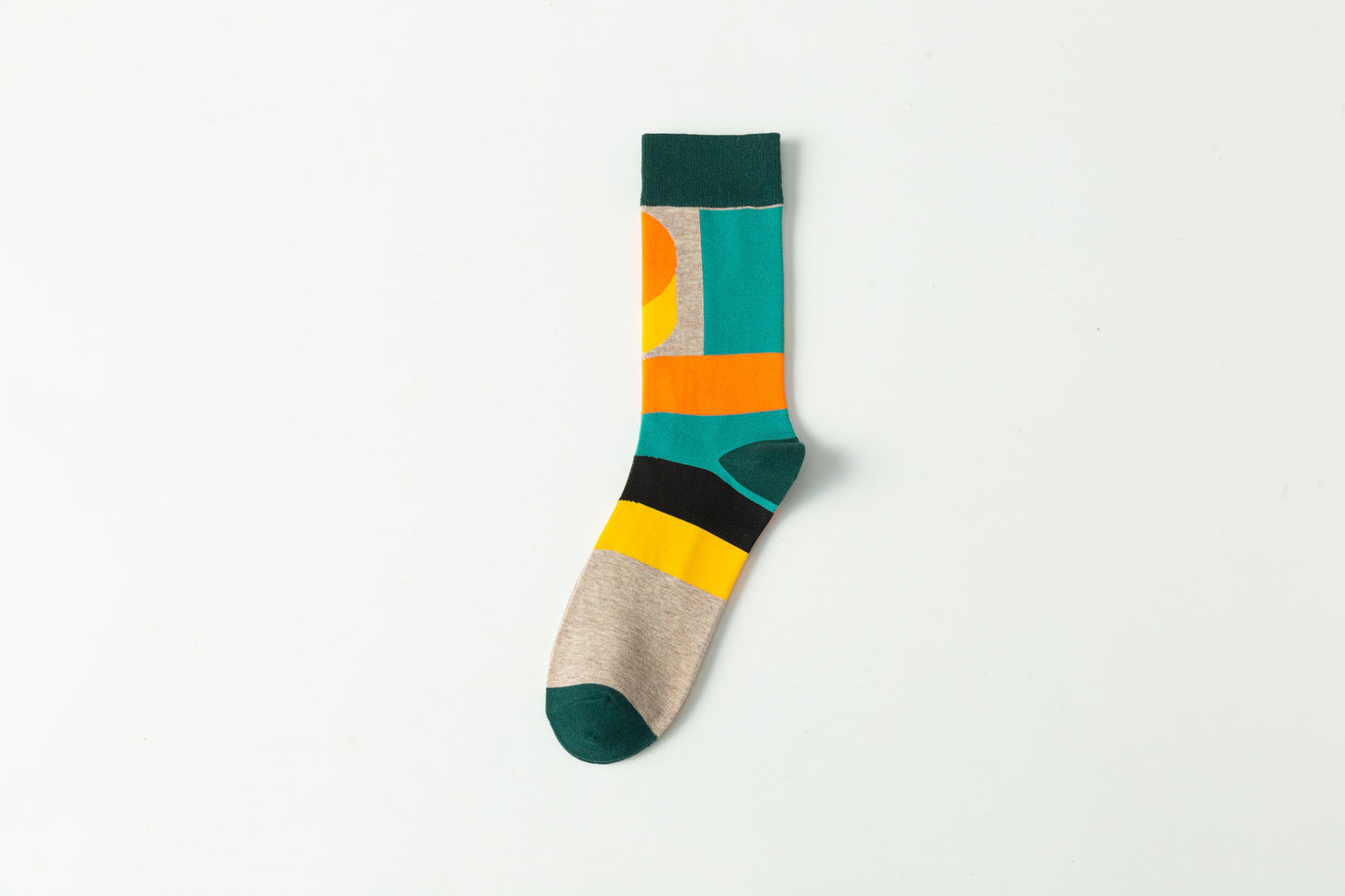 Green Minimalism Geometry Pattern Cotton Socks