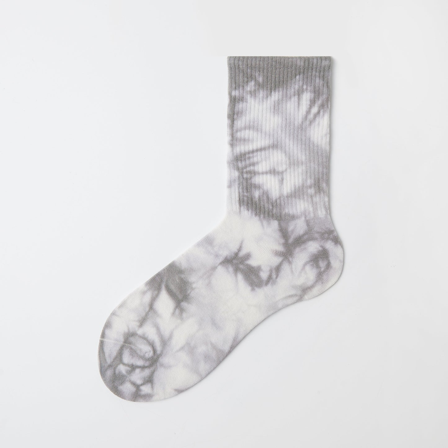 Grey tie-dye cotton crew socks
