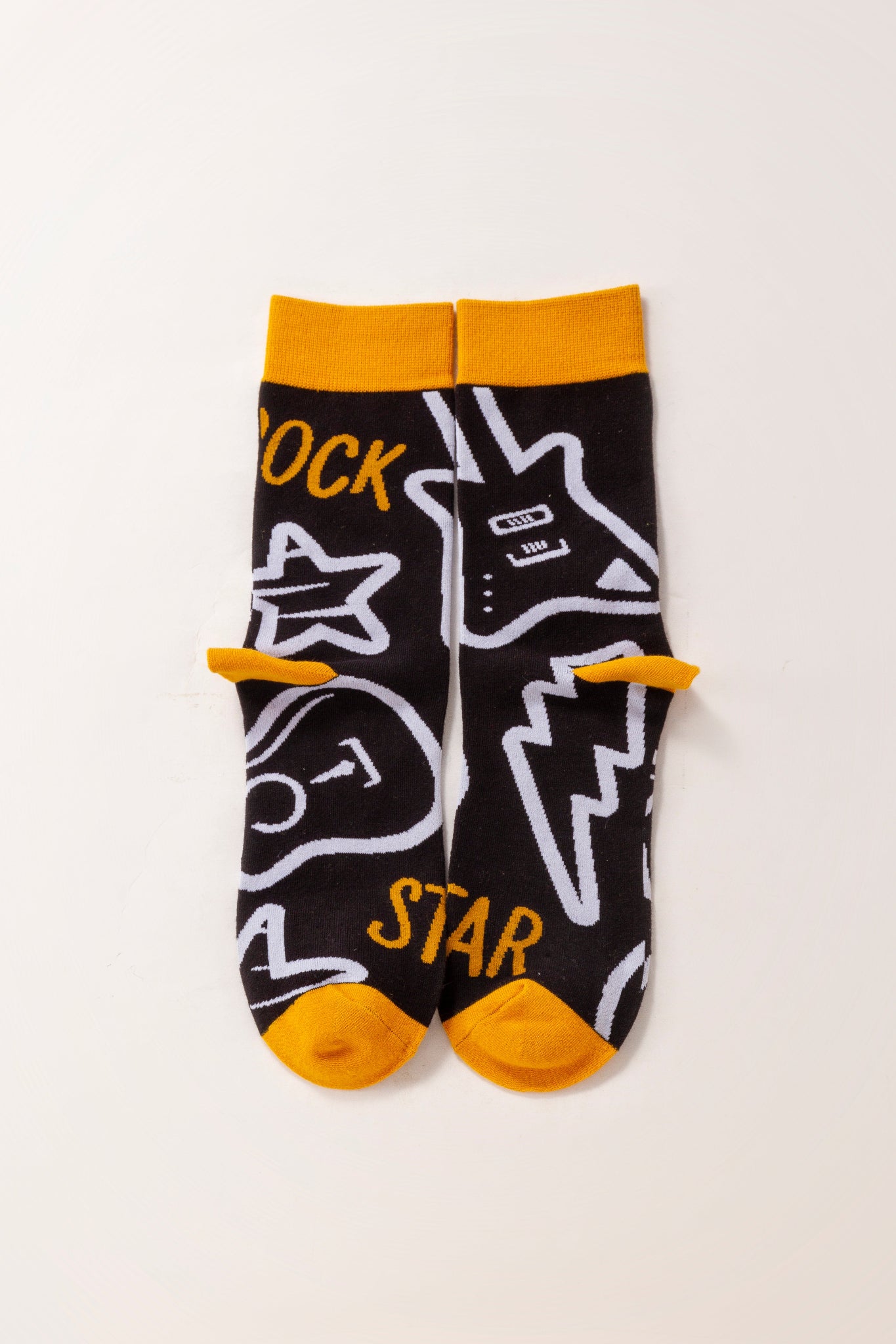 Black Lightning Cotton Crew Socks