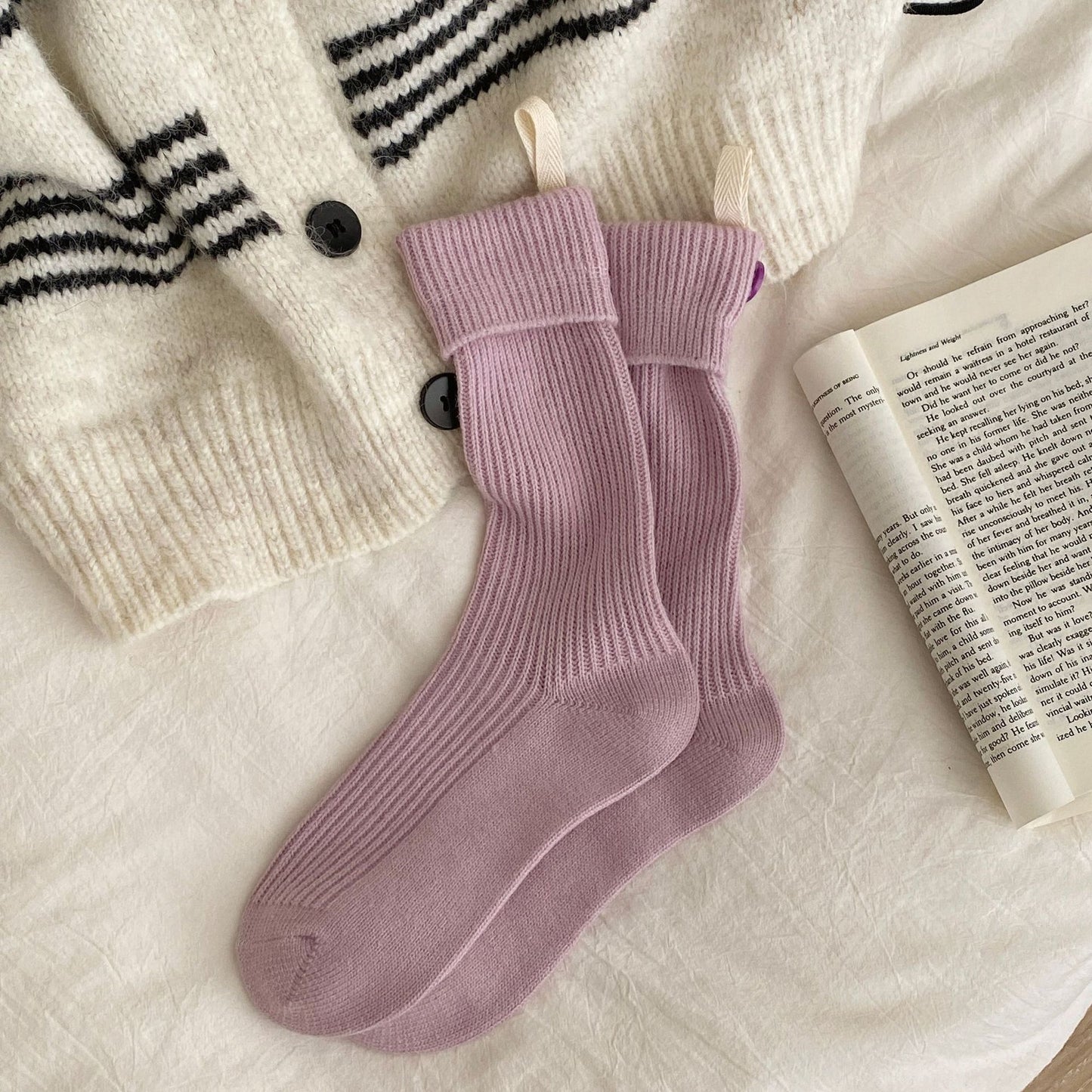 ChicToes light purple button socks