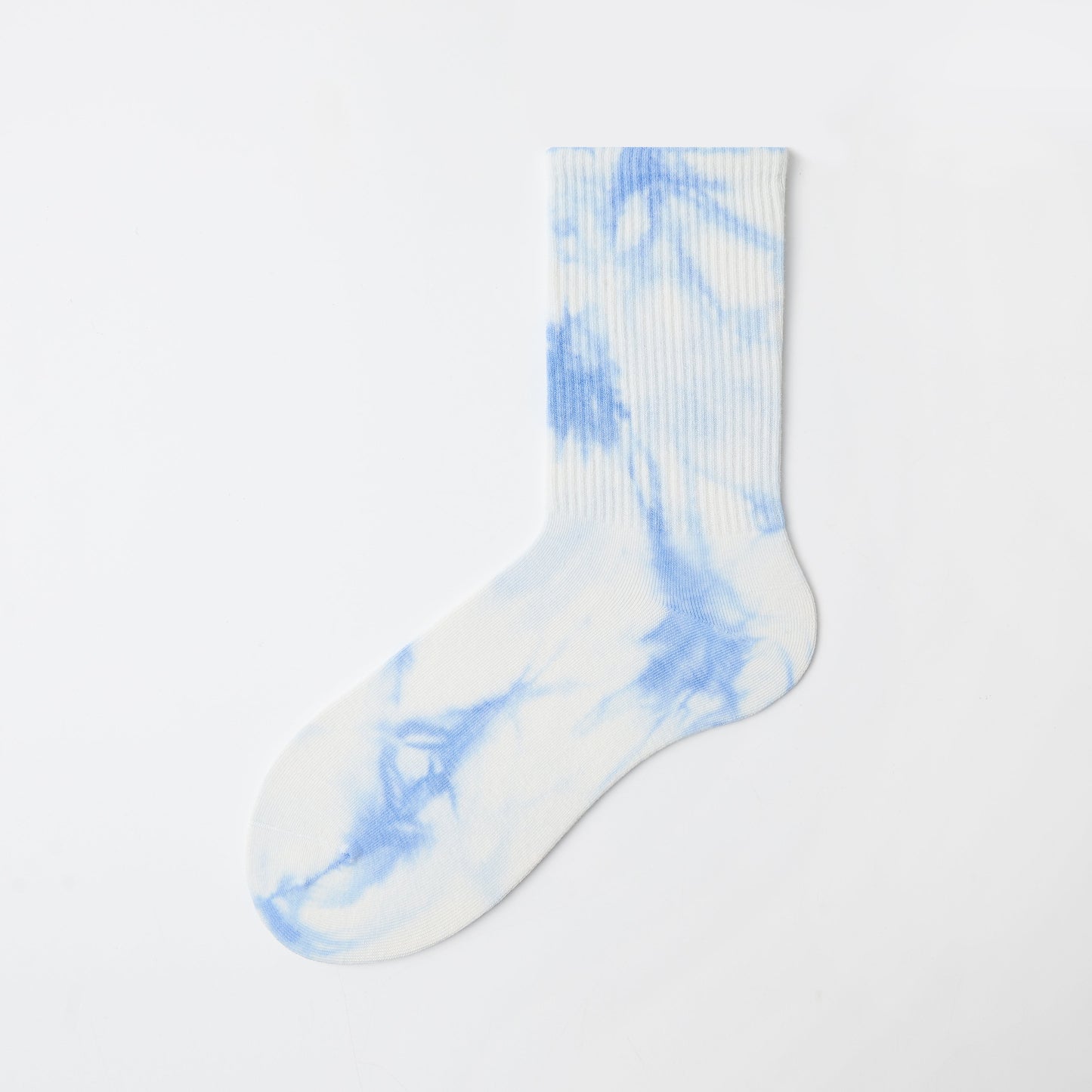 Skyblue Tie Dye Cotton Crew Socks