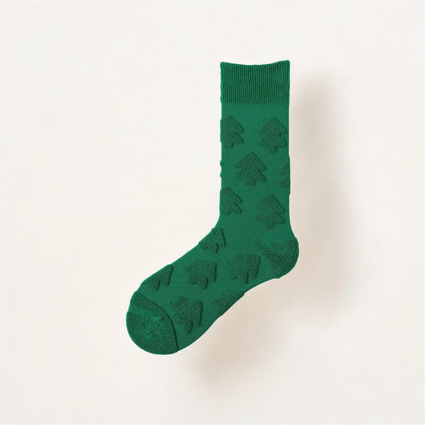 ChicToes Christmas cotton socks in green with Christmas tree pattern