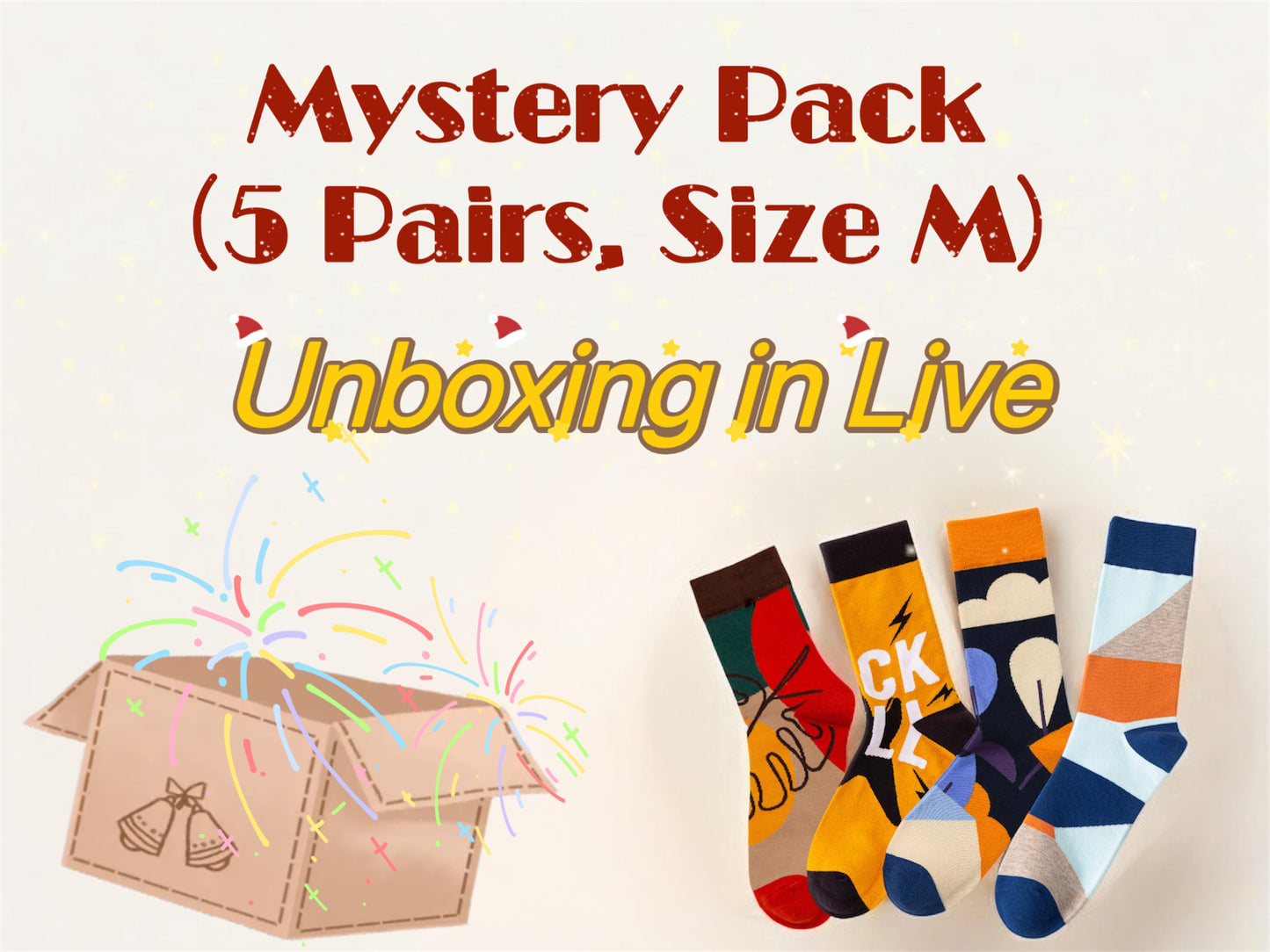 ChicToes Mystery Socks Pack Size Medium, include 5 Pairs of socks