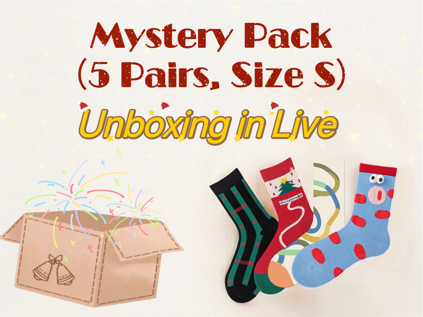 ChicToes Mystery Socks Pack Size Small, include 5 Pairs of socks